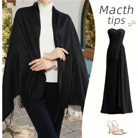 Women's Scarf Pashmina Shawls and Wraps for Evening Dress Bridesmaid - Picture 2 of 7